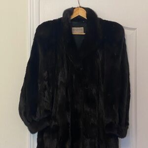 Black mink fur coat